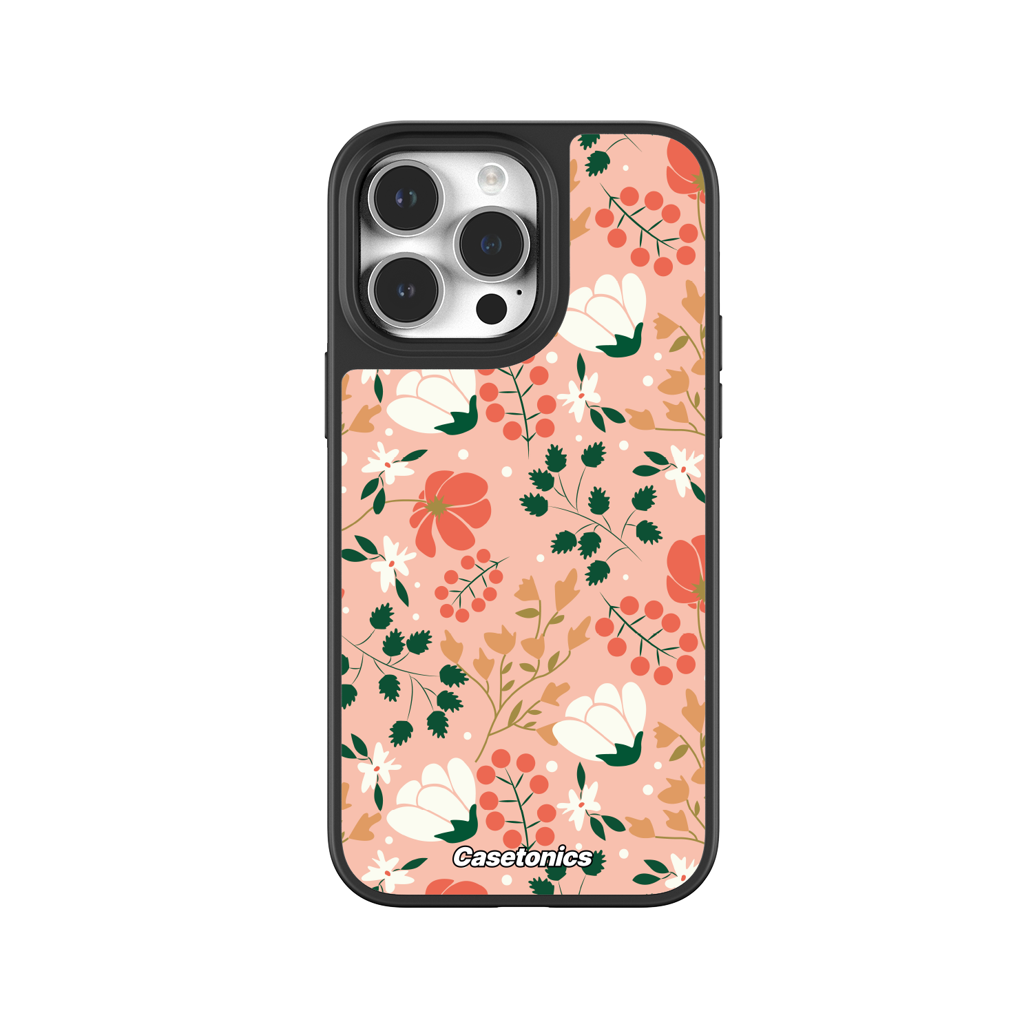 Vibrant Floral White Orange Tulip Designer Case for iPhone 14 Pro